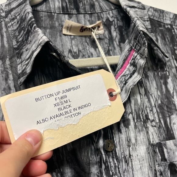 Lemlem Tie Dye Button Down Jumpsuit Black/white - Picture 5 of 7